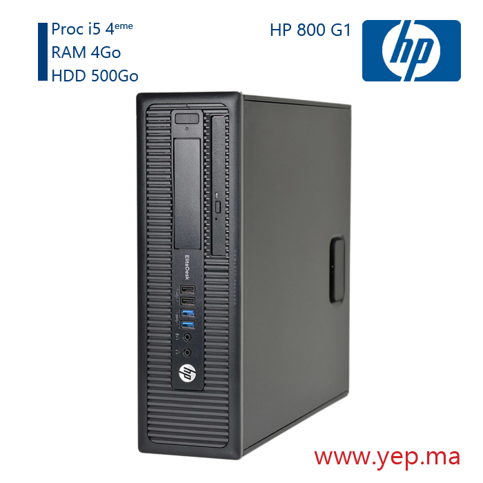 HP EliteDesk 800 G1 i5 4eme 8Go RAM 500Go HDD